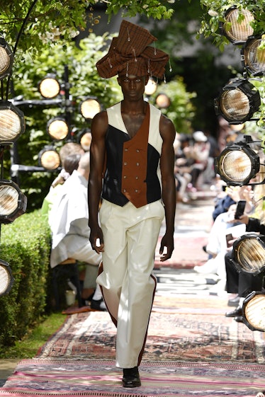 LONDON, UNITED KINGDOM - JUNE 12: A model walks the runway during the Ahluwalia Ready to Wear Spring...